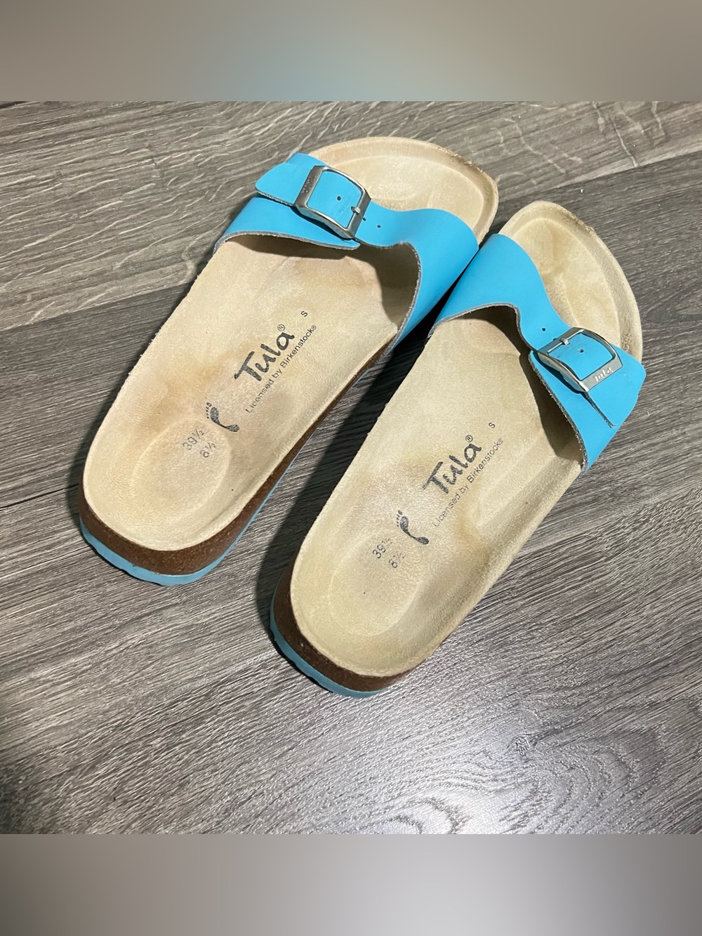 Tula by Birkenstock Women's Turquoise Sandal Slides 8.5 US /  39 1/2  EU
